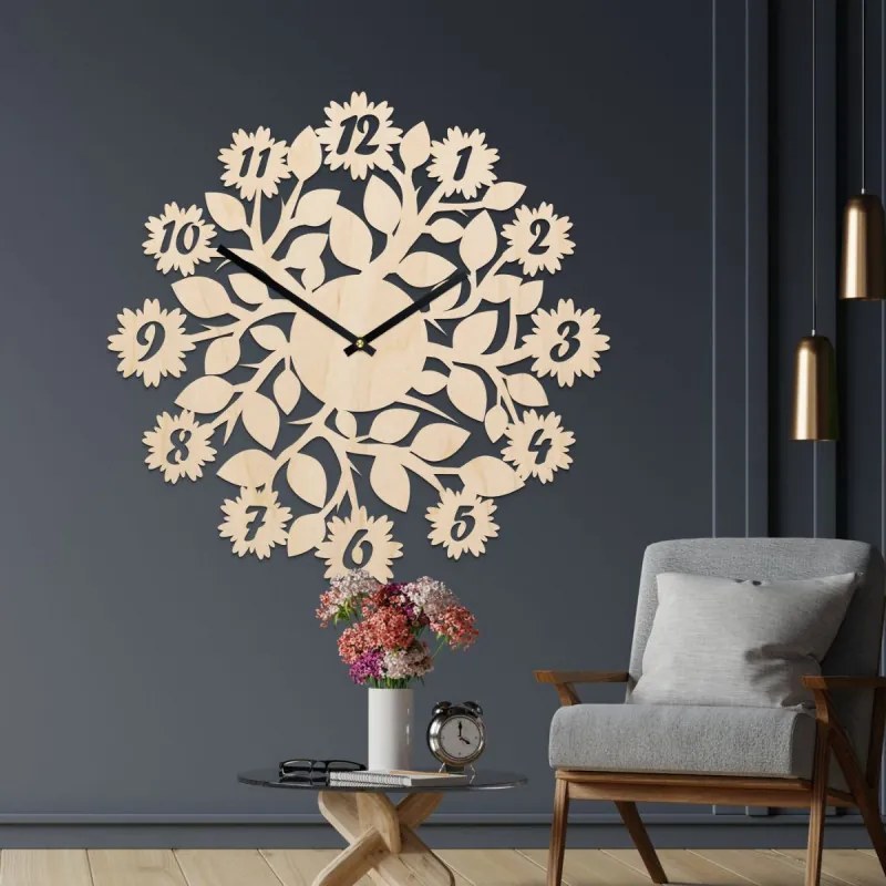 Originálne hodiny s číslami kvety a listy I SENTOP PR0343