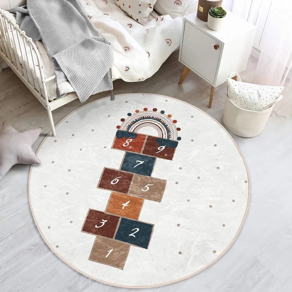 Krémovobiely detský koberec ø 80 cm Comfort – Mila Home