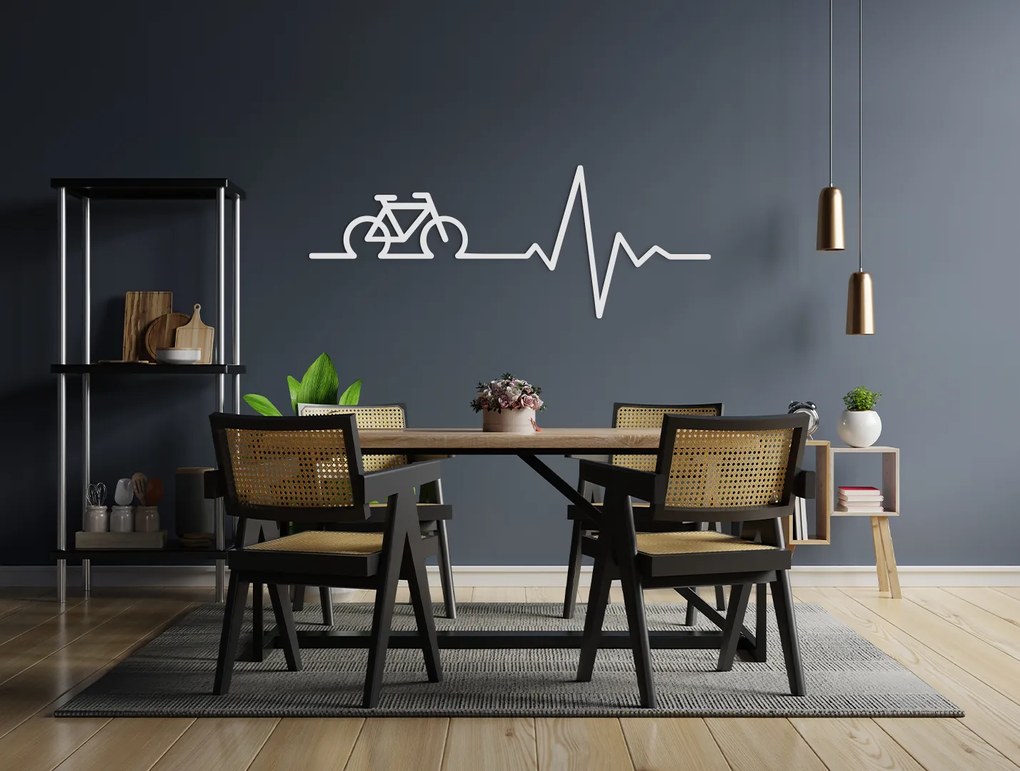 drevko Drevená nálepka Bicykel Rozmer obrazu: 17 x 44,5 cm, Farba dekorácie: Čierna