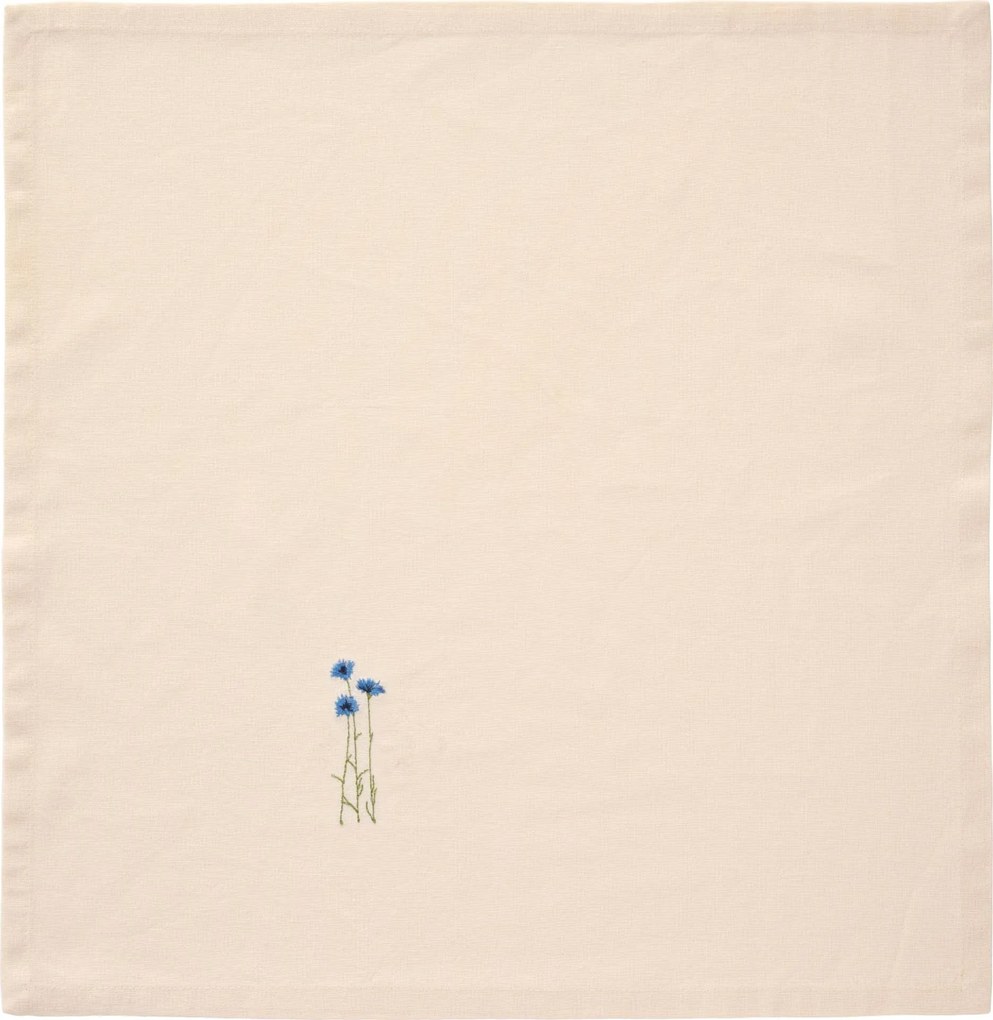 Ib Laursen Látkový obrúsok s výšivkou Flora Blue Cornflowers