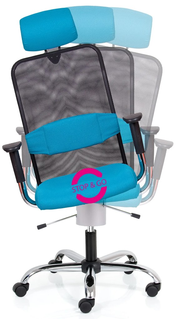 Zdravotná stolička Techno Flex XL, modrá / čierna