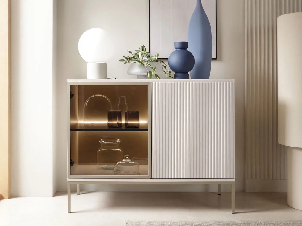 Vitrína Dornis K104, Farby:: čierny grafit / dub wotan