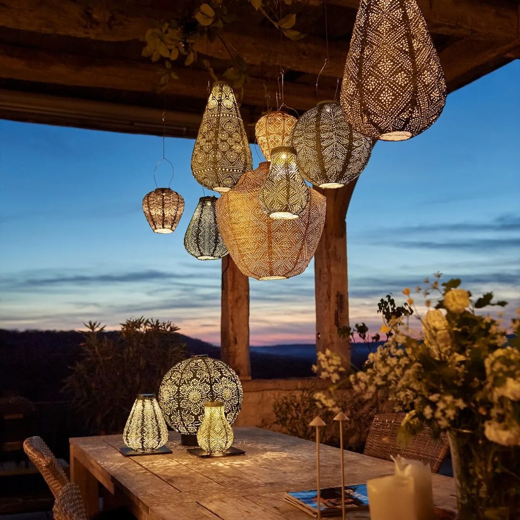 Lumiz SOLÁRNY LAMPÁŠ DROP 48X28 CM TMAVOSIVÁ
