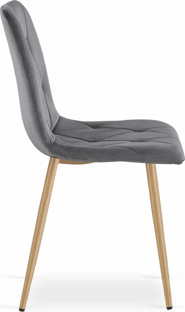 AKCIA Tmavo sivá zamatová jedálenská stolička LIBRA II. akosť
