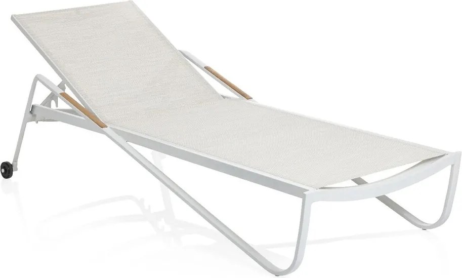 KETTLER DIAMOND hliníkové ležadlo s teakovými opierkami