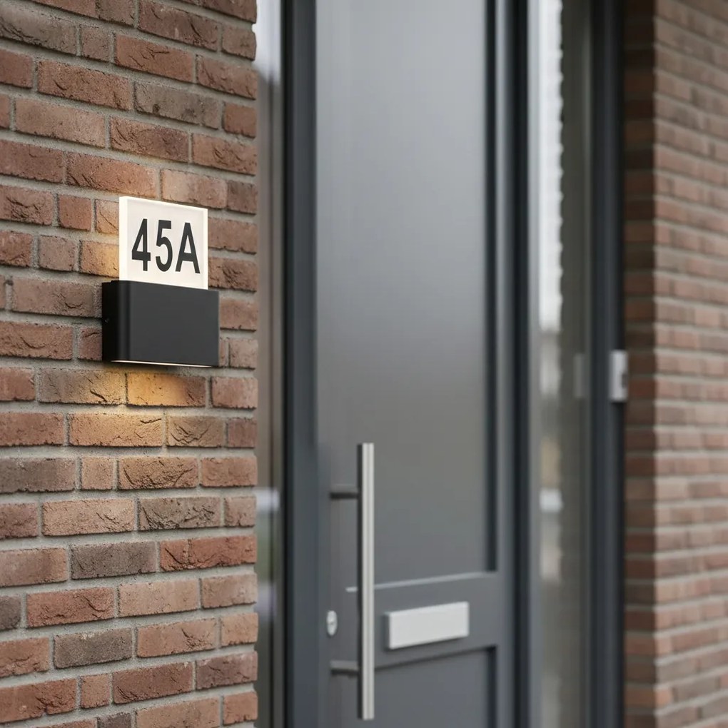 Vonkajšie nástenné svietidlo čierne vrátane LED so štítkami domov IP54 - Kandi