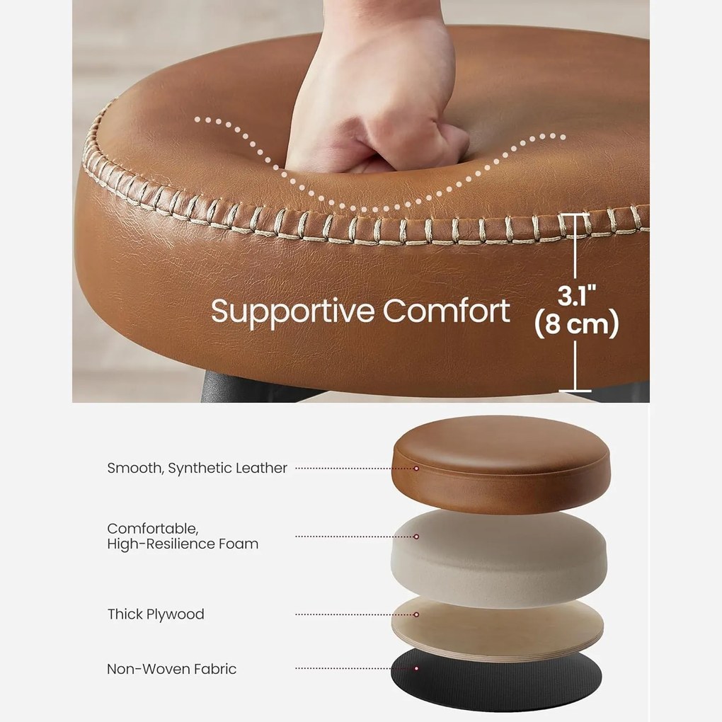 Kolekcia EKHO – Súprava barových stoličiek 2 ks, karamelová hnedá