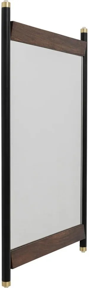 Elegantné zrkadlo RAVELLO 55x80 cm - sheeshamové drevo hnedo-čierne