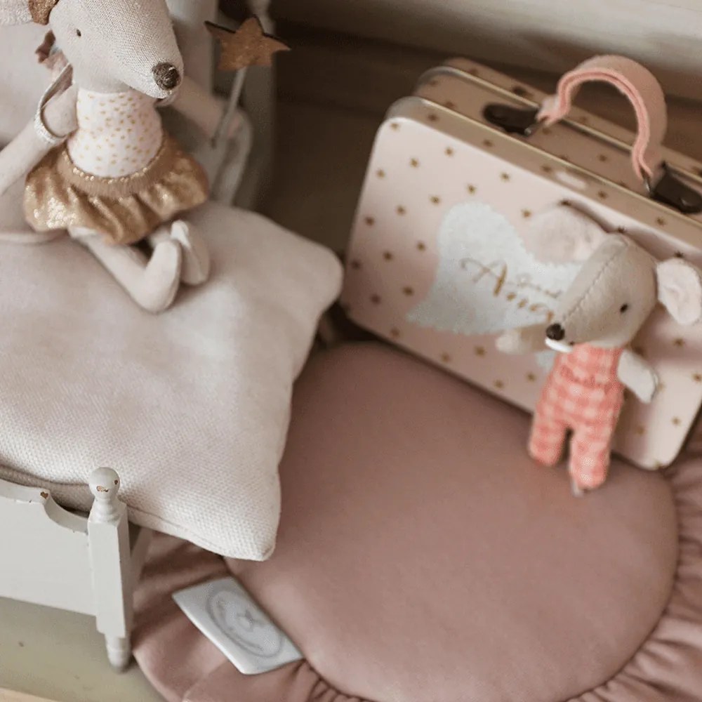 Mini podložka s volánom broskyňová