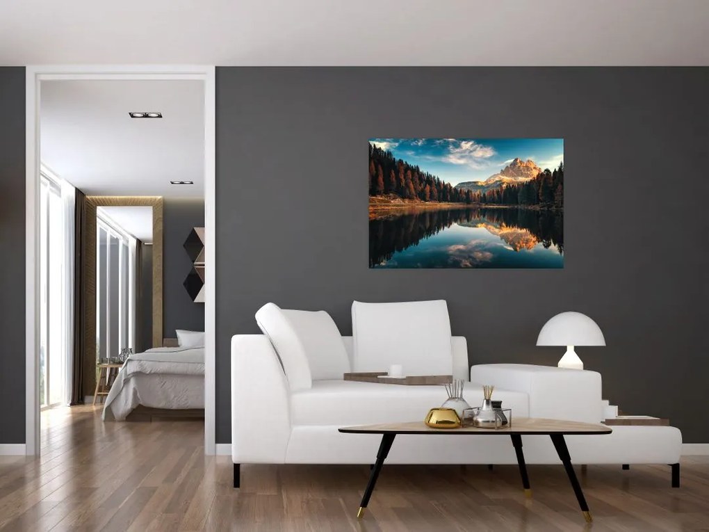 Obraz - Alpy, Taliansko, Dolomity, Lago Antorno (90x60 cm)