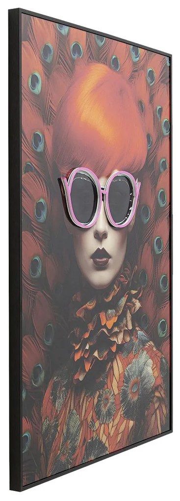 Fancy Red Lady LED obraz viacfarebný 120x80 cm