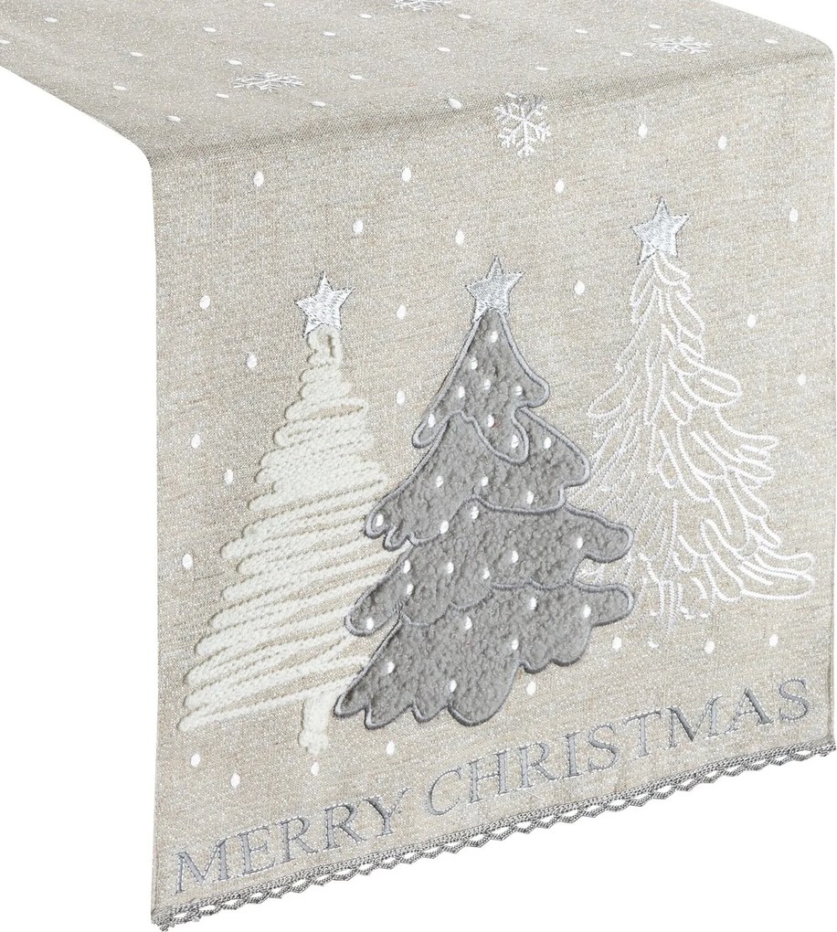 VIANOČNÝ BEHÚŇ NA STÔL CHRISTMAS 35X183 CM VZOROVANÁ