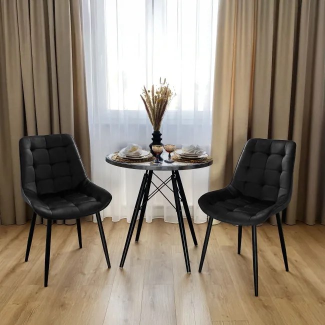 Jedálenská stolička NORMAN zamatová, čierna