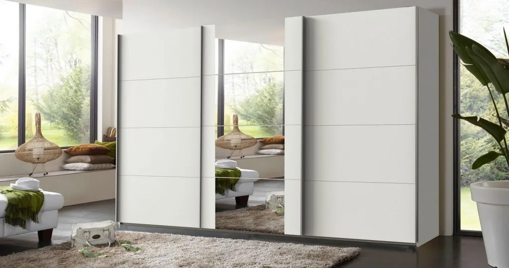 Šatníková skriňa Bern, extra šírka 360 cm/extra výška 236 cm, biela