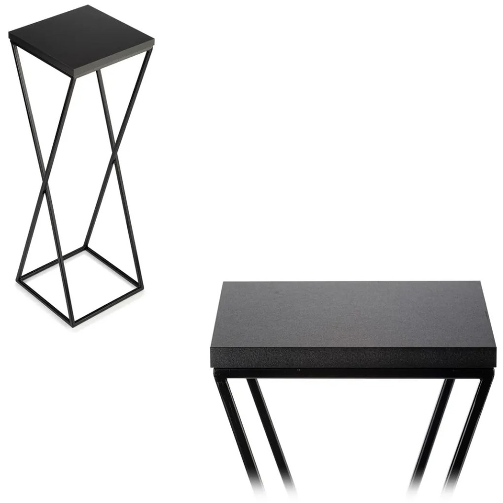 Kvetinový stojan LOFT 70 cm čierny