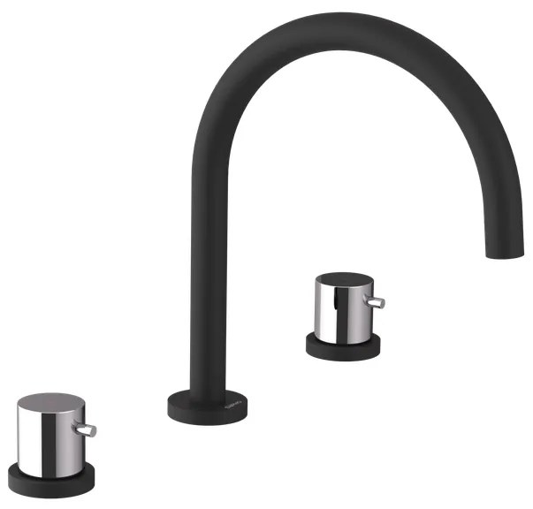 Sapho Sapho, ULTRAMIX trojprvková umývadlová batéria, čierná mat/chróm, UT017BC