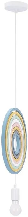 Candellux Bielo-dúhový závesný luster Hoops pre žiarovku E27 31-12043