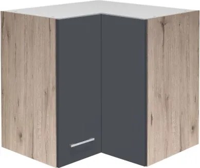 Horná rohová kuchynská skrinka Tiago, dub san remo / sivá, šírka 60 cm%