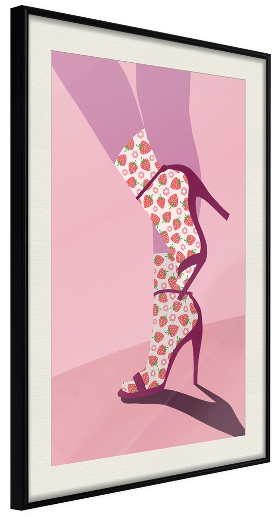 Artgeist Plagát - Strawberry Socks [Poster] Veľkosť: 40x60, Verzia: Zlatý rám