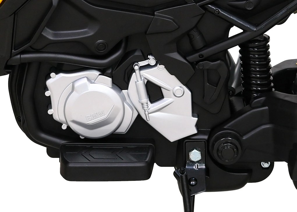 Ramiz BMW F850 GS Detský motocykel na batérie žltý + asistenčné kolesá + LED audio + pomalý štart + EVA