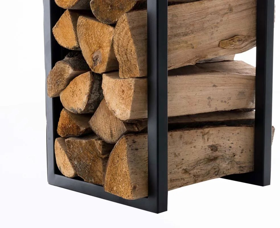 Nástenný stojan na palivové drevo Spark 160, kov matný - Čierna