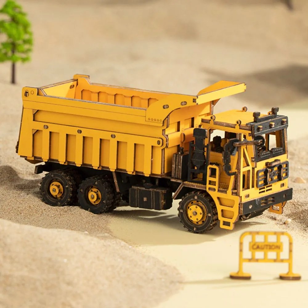 Robotime Rokr 3D dřevěné puzzle Nákladní auto - sklápěč 225 ks