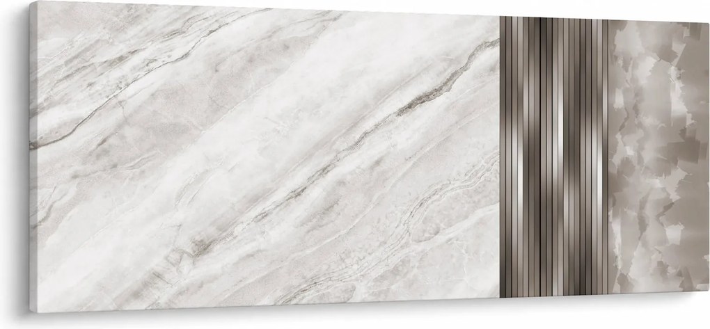 Obraz - Mramor so striebornými linkami (120x50 cm)