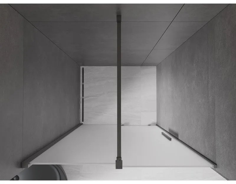 Mexen Velar, posuvné sprchové dvere do otvoru 110 cm, 8mm sklo námraza, grafit brúsený, 871-110-000-31-66