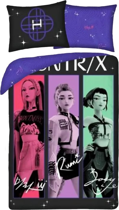Halantex Bavlnené obliečky 140x200 + 70x90 cm - K-Pop Demon Hunters "Trio"