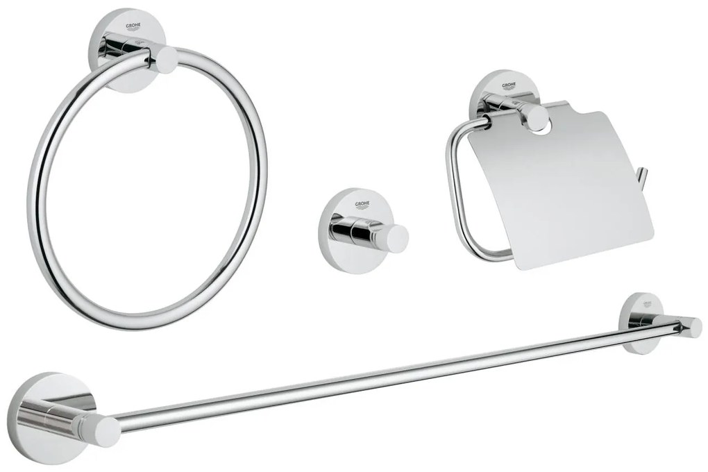 Grohe Essentials súprava príslušenstva 4v1 StarLight Chrome 40776001