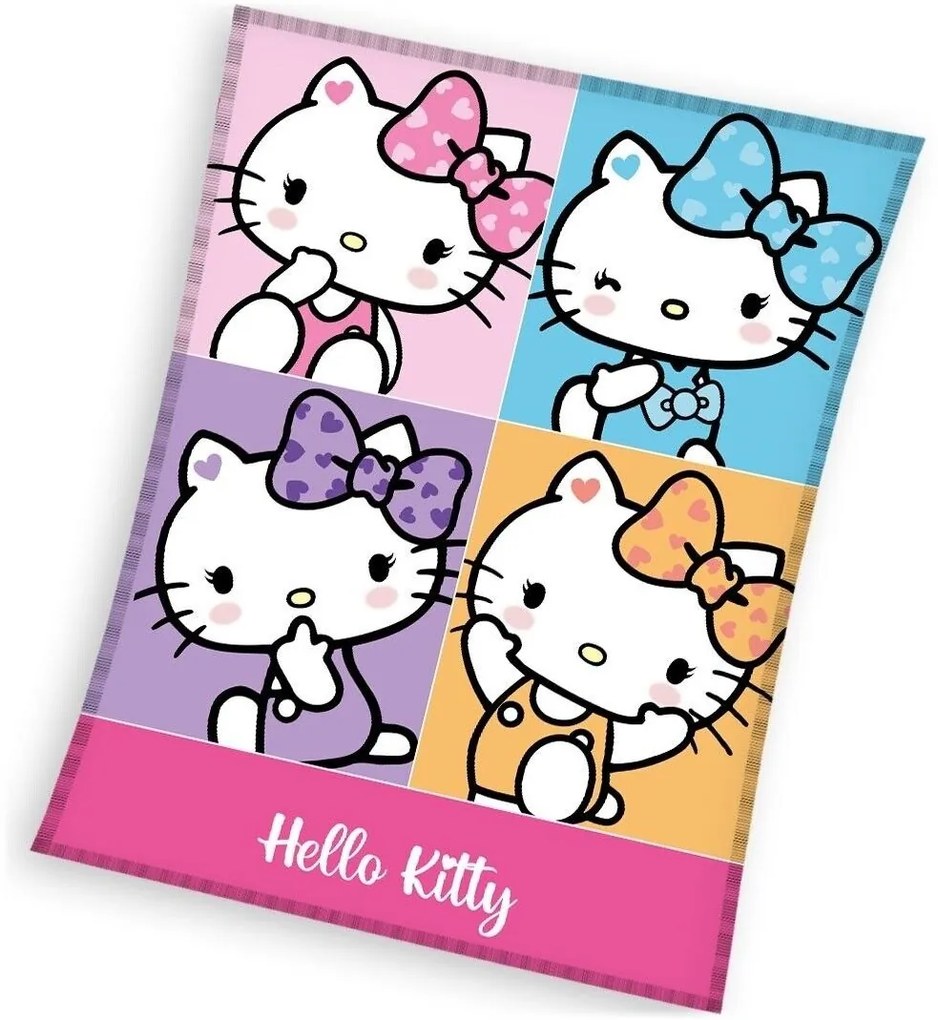 Coral fleece deka Hello Kitty - motív Portréty - 130 x 170 cm