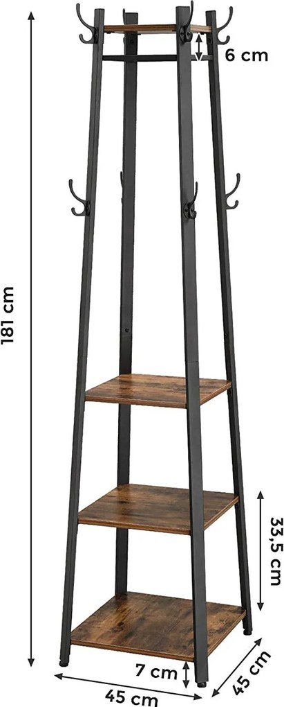 Stojan na oblečenie Houseland HANA hnedý/čierny