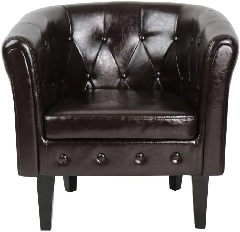 Kreslo Chesterfield, 58 x 71 x 70 cm, hnedé