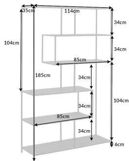 Knižnica/Regál 42023 115cm Slim Line Čierny jaseň  - Komfort-nábytok