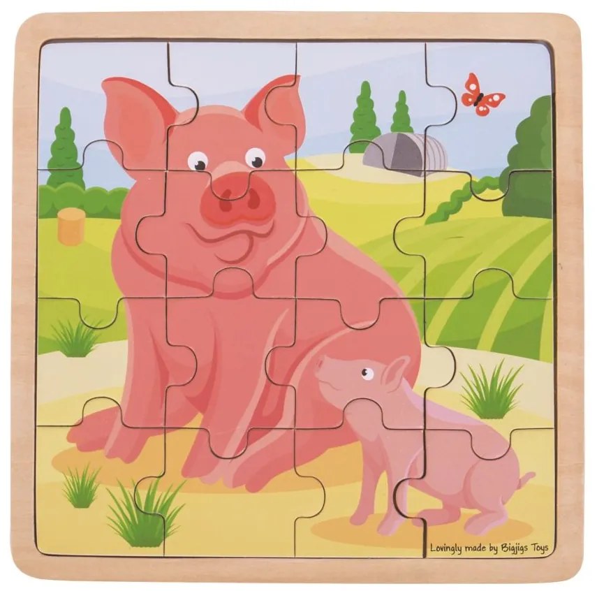 Bigjigs Toys puzzle - Prasiatko so prasiatkom