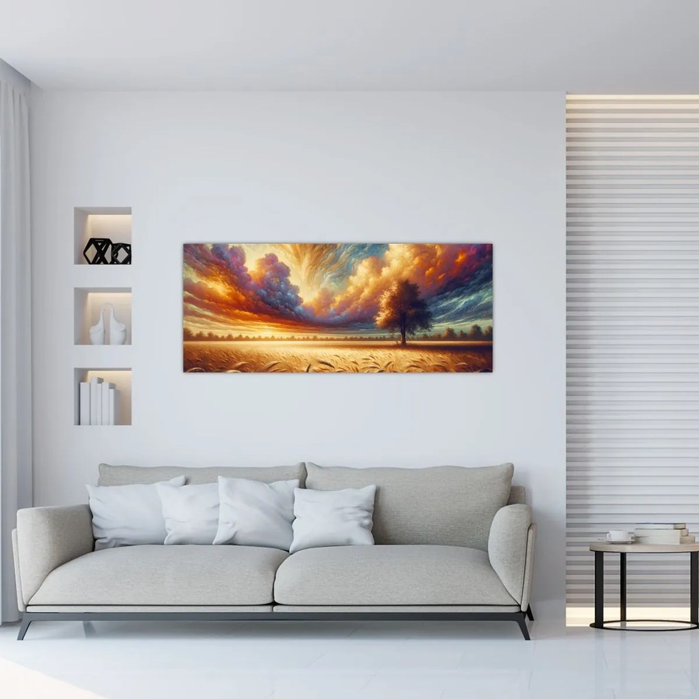 Obraz – Strom na poli (120x50 cm)