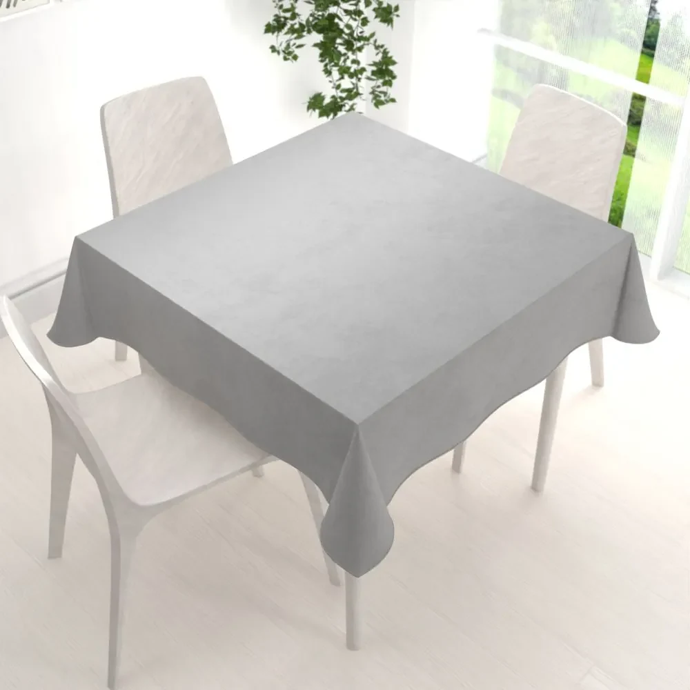 Biante Veľký zamatový štvorcový obrus Velvet Prémium SVP-027 Svetlo sivý 190x190 cm