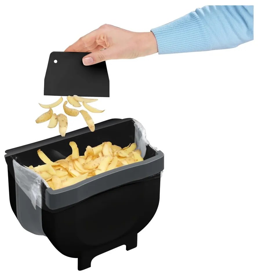 Čierny závesný odpadkový koš Wenko Black Outdoor Kitchen Fago, 5 l