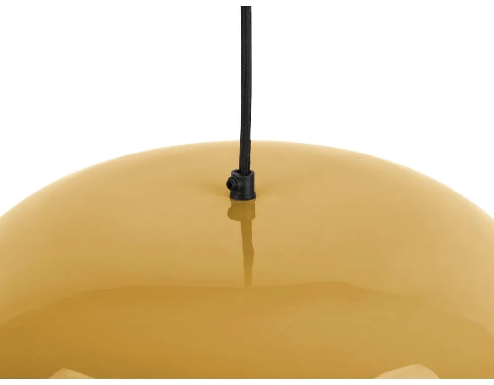Závesné svietidlo v horčicovej farbe s kovovým tienidlom ø 50 cm Waved – Leitmotiv