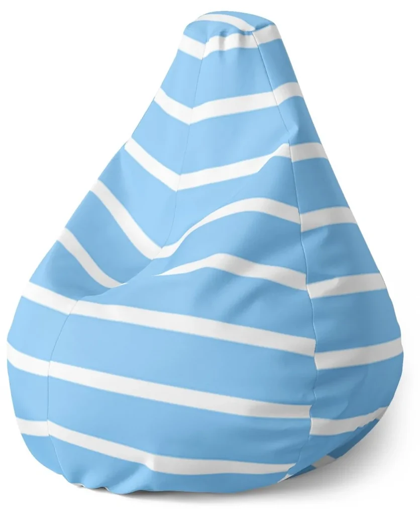 Sablio Sedací vak Pear Modro-biele pruhy - 140 x 100 x 25 cm