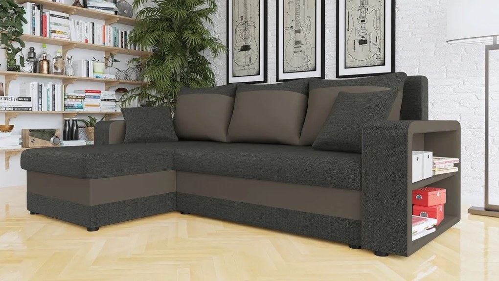 Rohová sedacia súprava Feneros, Dostupné poťahy: Alova 04 + ekokoža Soft 017