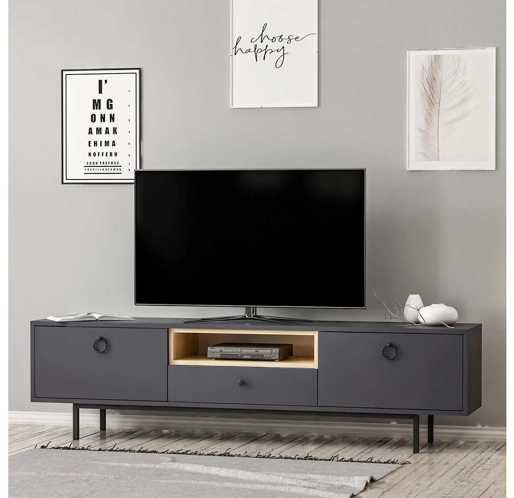 TV stolík/skrinka Dedoto (antracit) . Akcia -25%. Vlastná spoľahlivá doprava až k Vám domov. 1095476