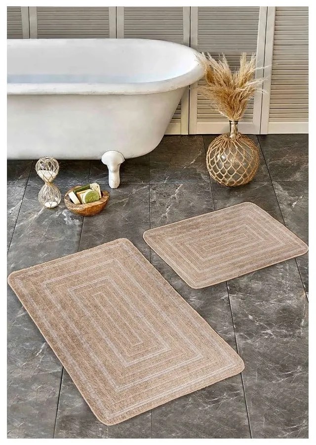 Hnedé kúpeľňové predložky v súprave 2 ks 60x100 cm – Mila Home