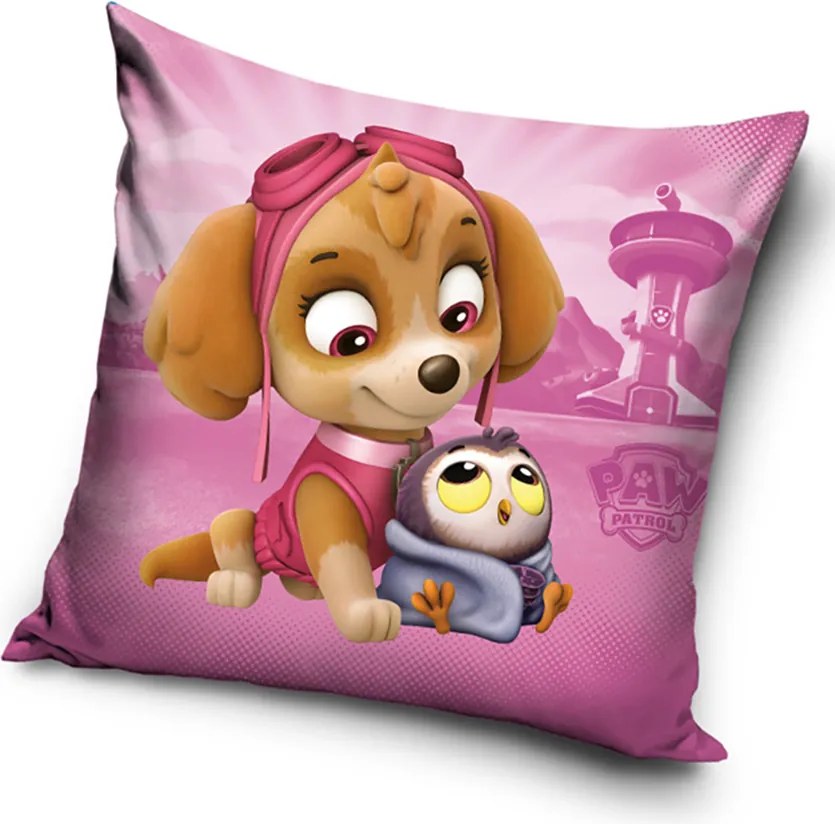 Carbotex Obliečka na vankúšik 40x40 cm - Labková patrola "Skye a Huhu"