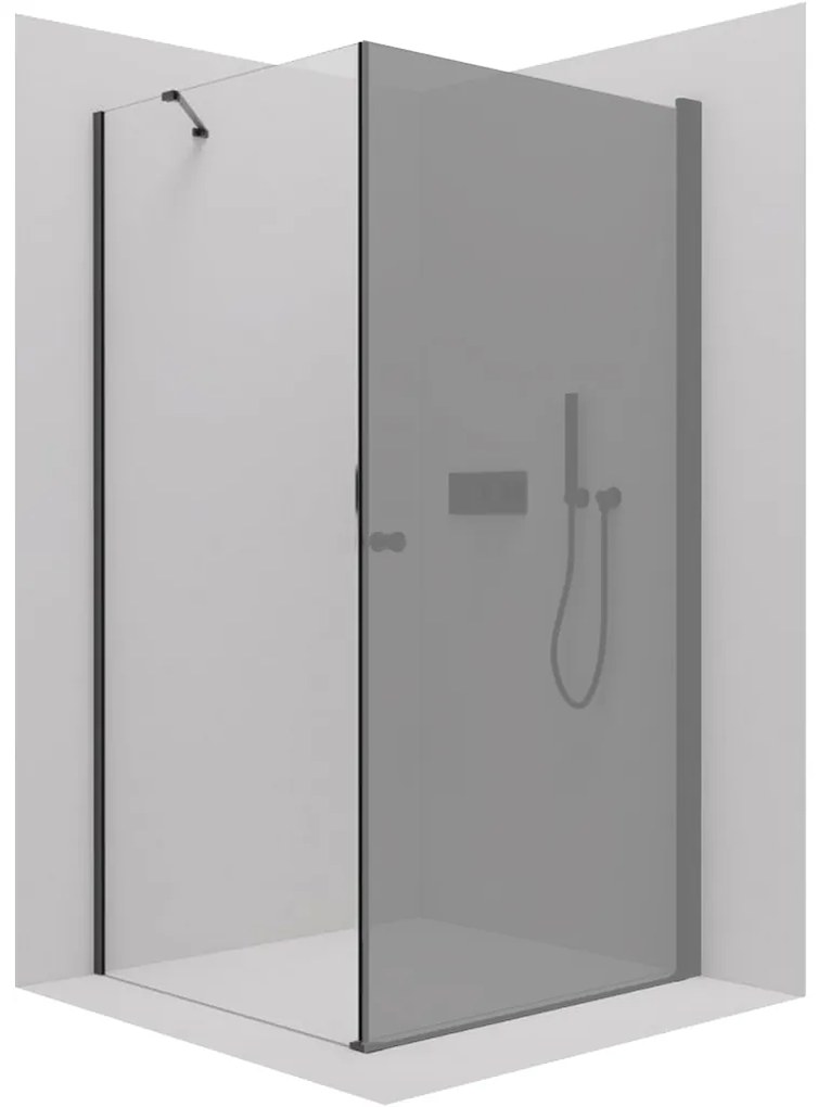 Cerano Antelo, sprchová zástena ku sprchovému kútu 80x190 cm, 6mm číre sklo, čierny profil, CER-CER-432445