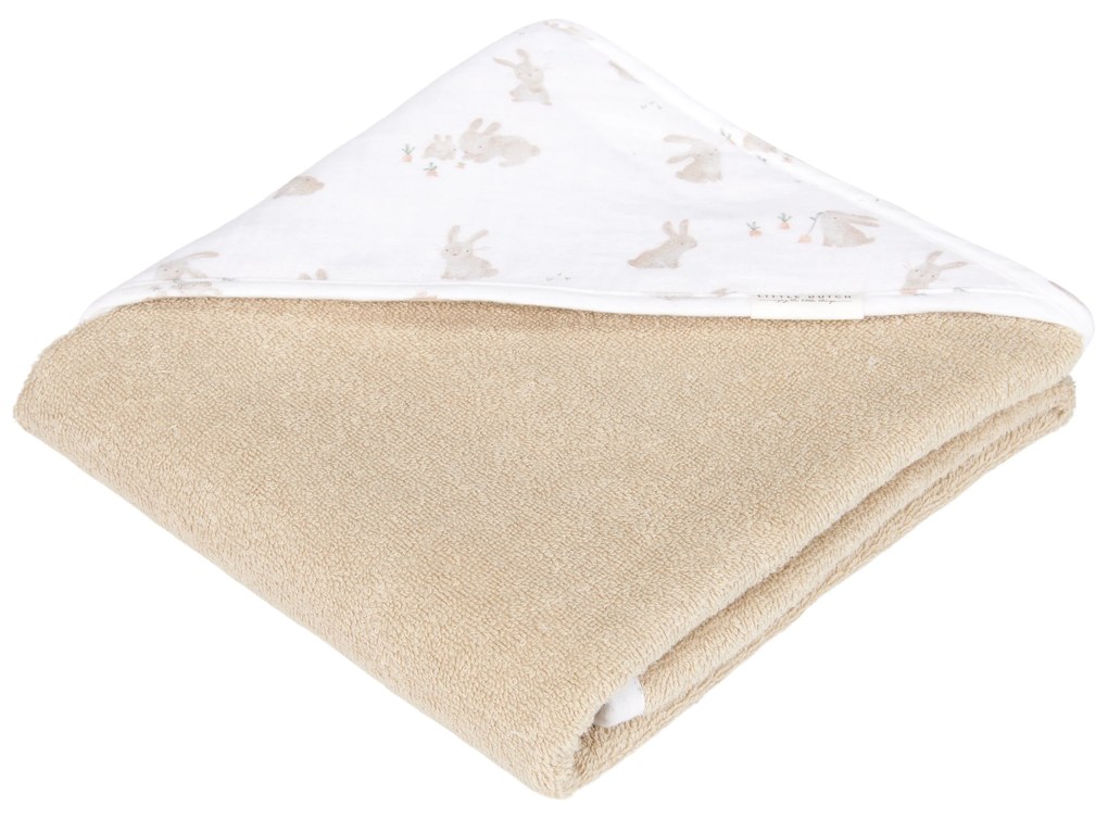 Osuška s kapucňou Baby Bunny / Beige