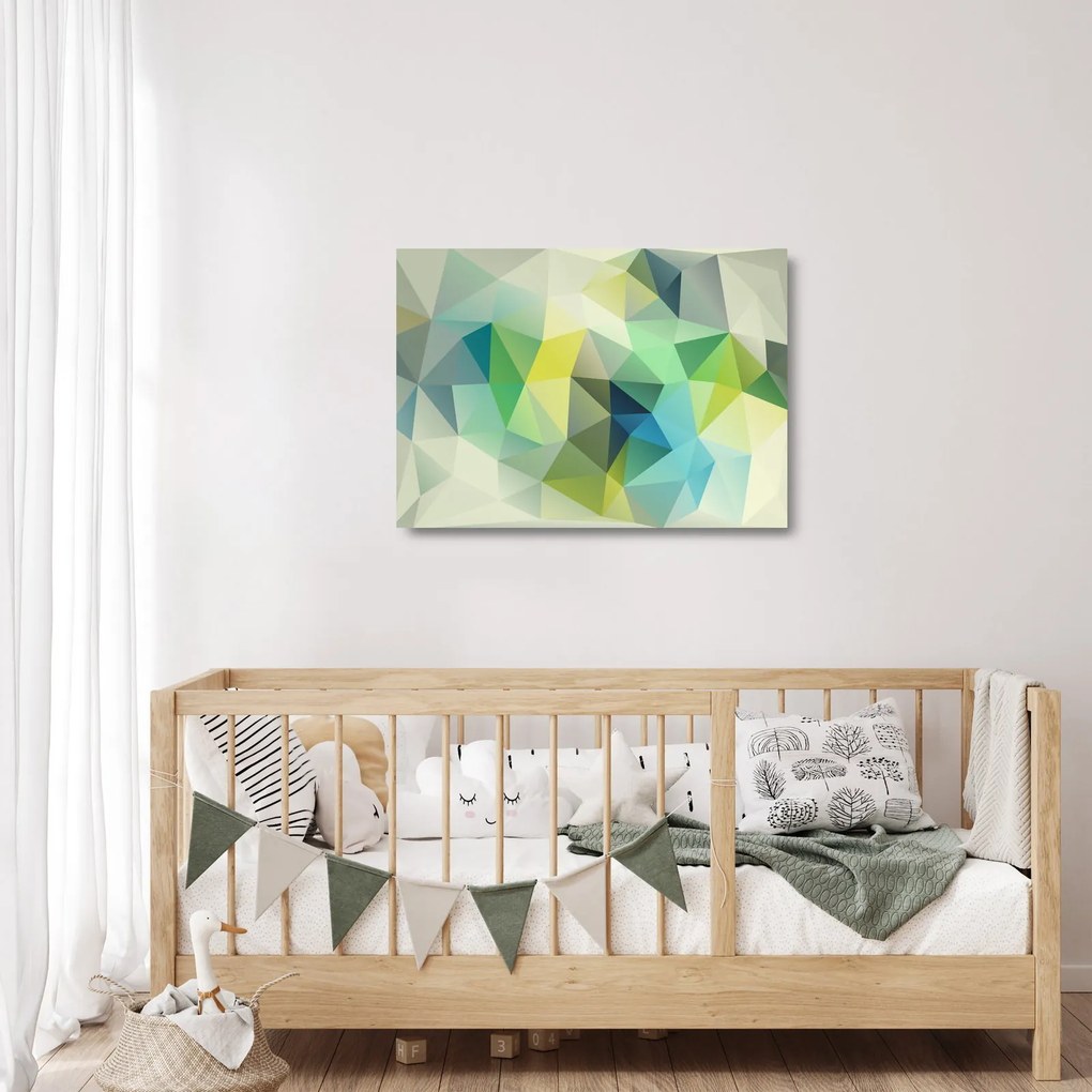 Sklenený obraz geometrické abstrakcie (70x50 cm)