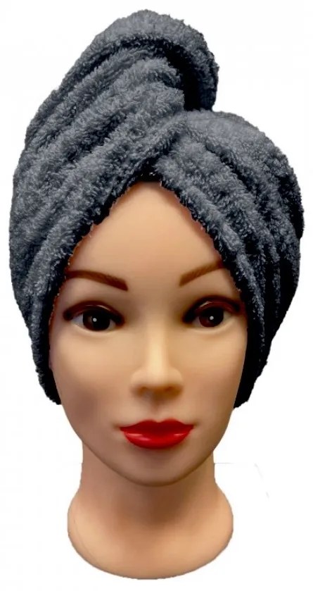 Rýchloschnúci froté Turban na vlasy čierny TiaHome