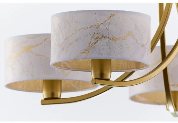 Jupiter 2097 - Luster na reťazi ARTHUR 5xE27/15W/230V biela/zlatá/mramorový dekor