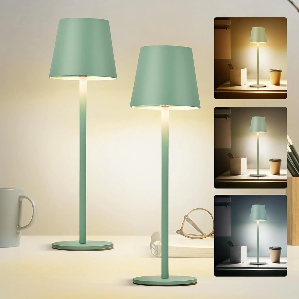 Toolight Toolight, dotyková LED nočná stolná lampa 5W, 3 farby svetla, USB napájanie, APP1368-T GREEN, svetlá zelená, OSW-08630